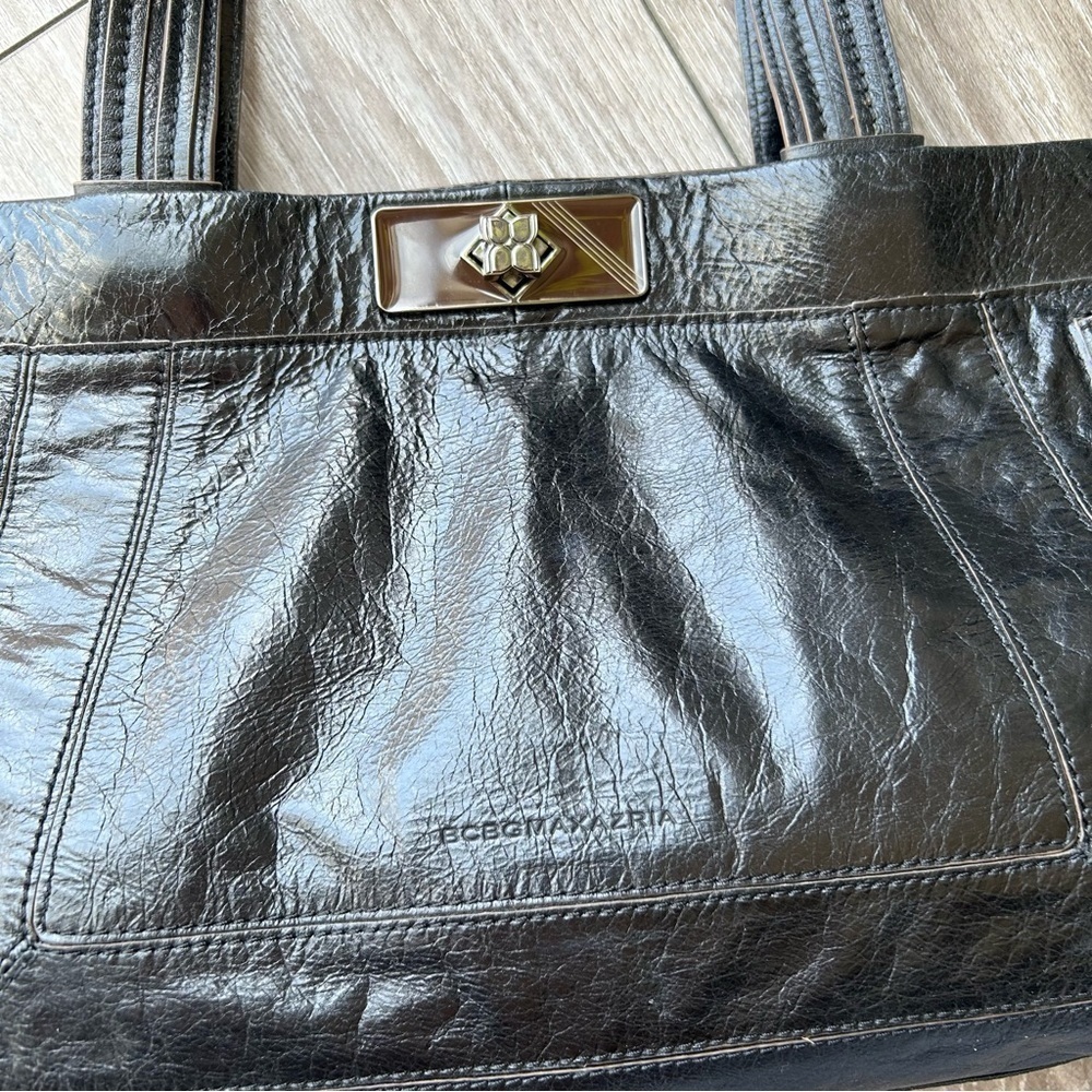 BCBGMAXAZRIA Black Patent Leather Hand Bag - Picture 3 of 16